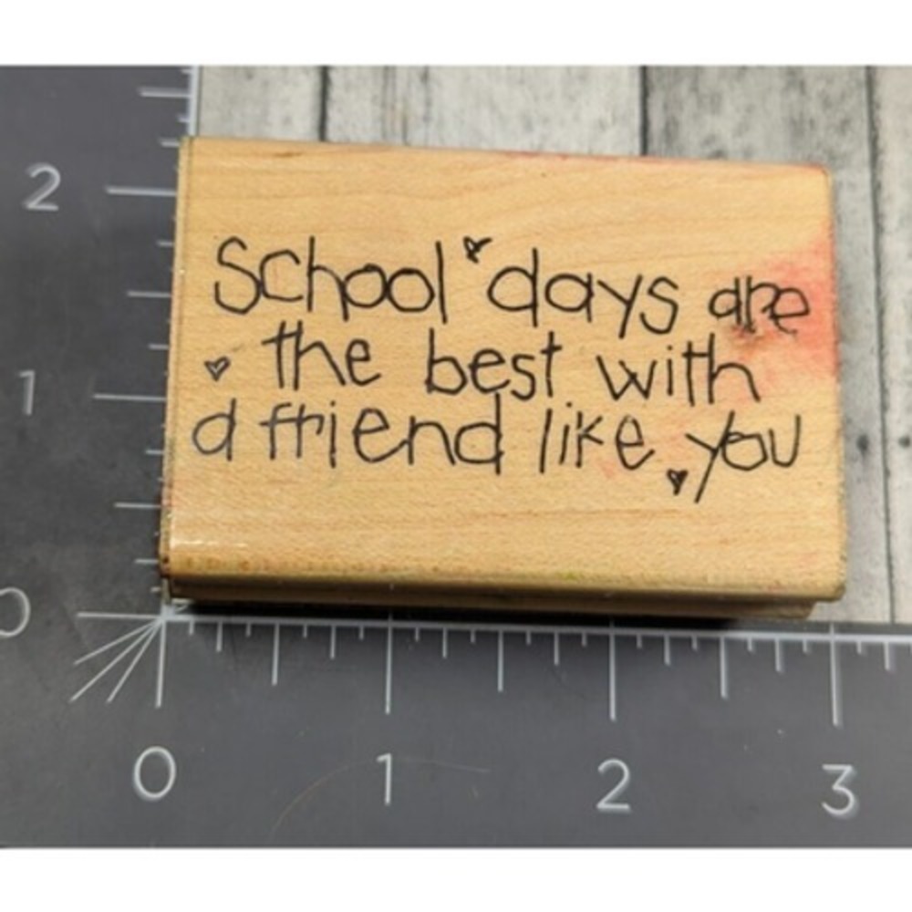 Dots School Days Best Friend Like You Rubber Stamp Wood #i97